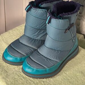 LL Bean Ultralight Winter Snow Boots Teal Primaloft 200 Gran Kids Size 3